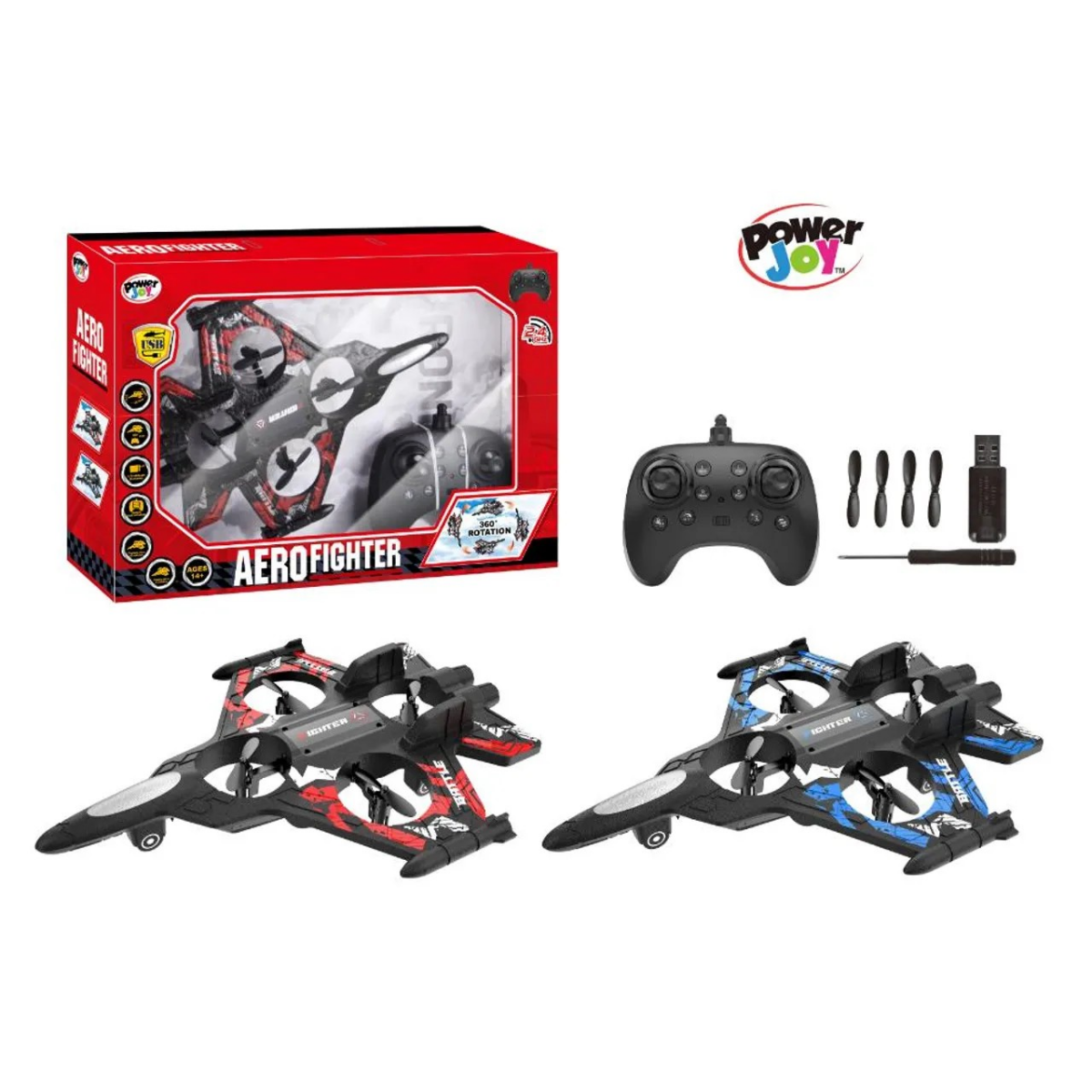 Remote Control Aero Fighter Drone 4-Channel 2.4G by Power Joy