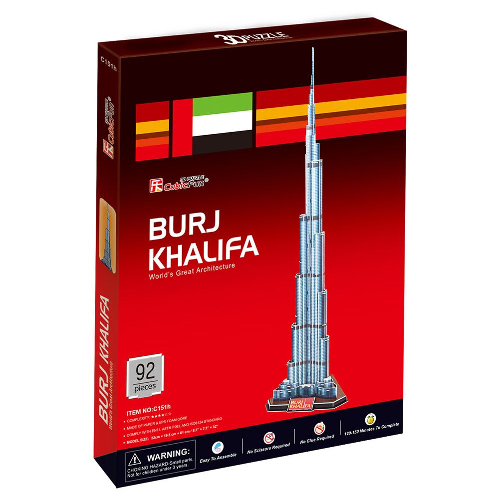 CubicFun Burj Khalifa 3D Puzzle (92 Pieces)