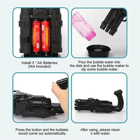 Electric Mini Gatling Bubble Gun