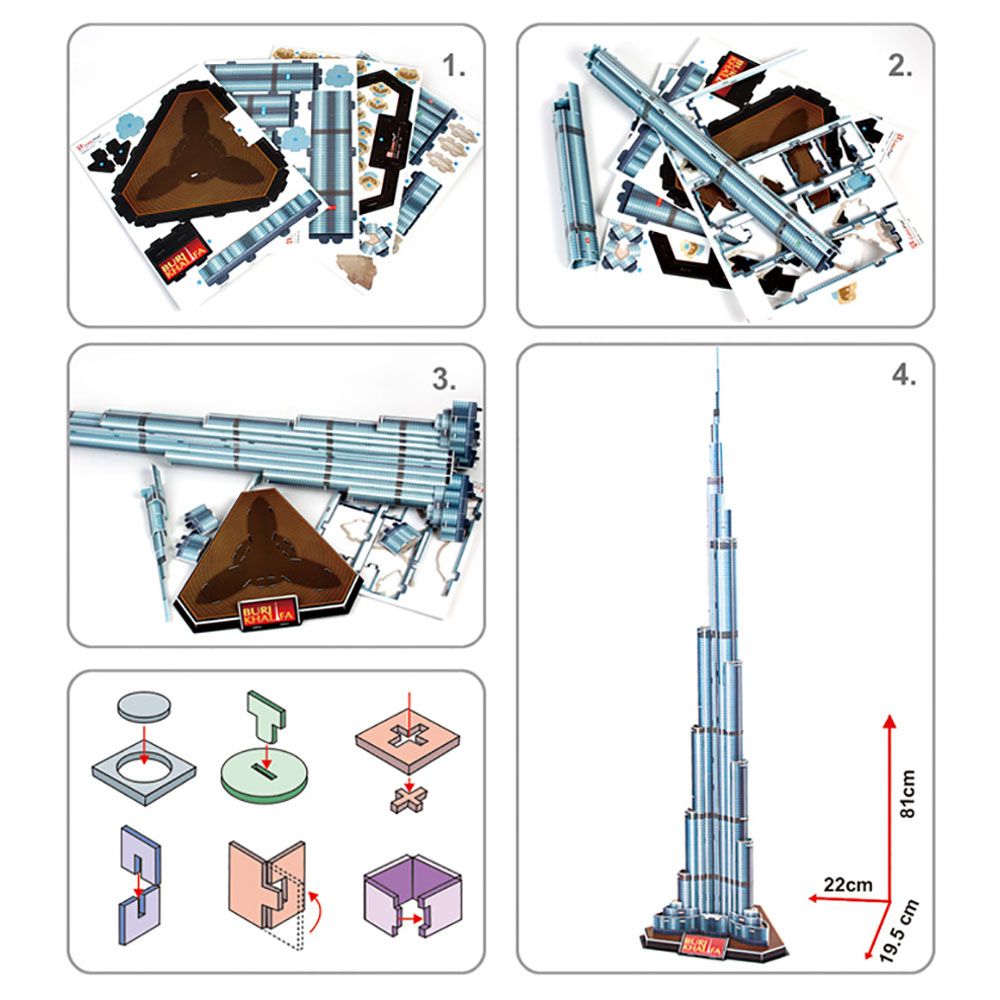 CubicFun Burj Khalifa 3D Puzzle (92 Pieces)